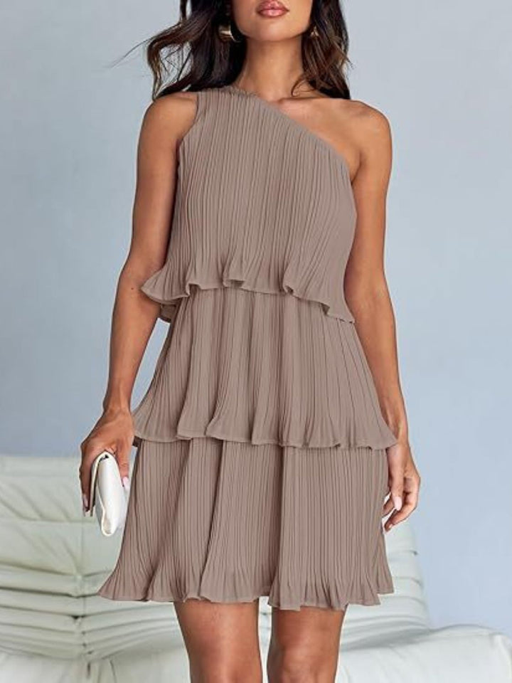 Soréva | One Shoulder Layered Mini Dress