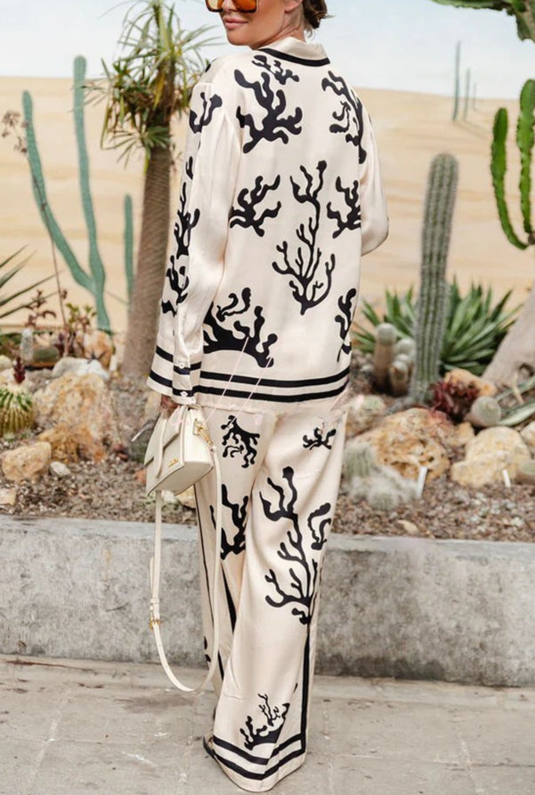 Avelle | Printed Satin Pants