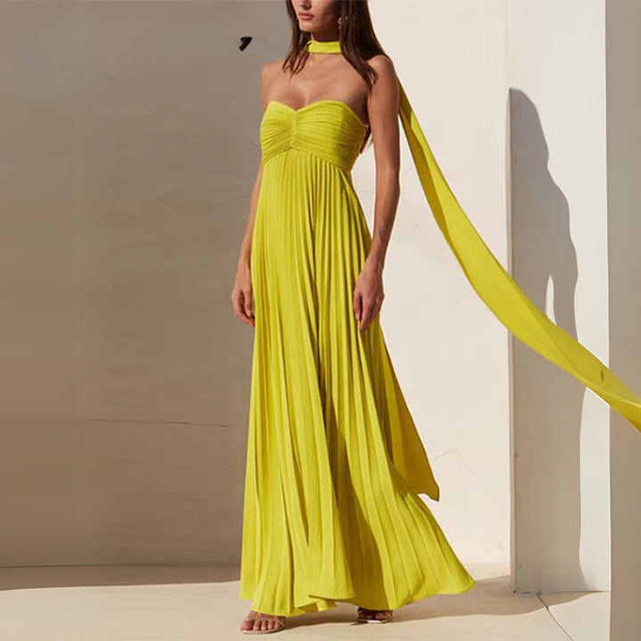 Delaney | Strapless Pleated Dress