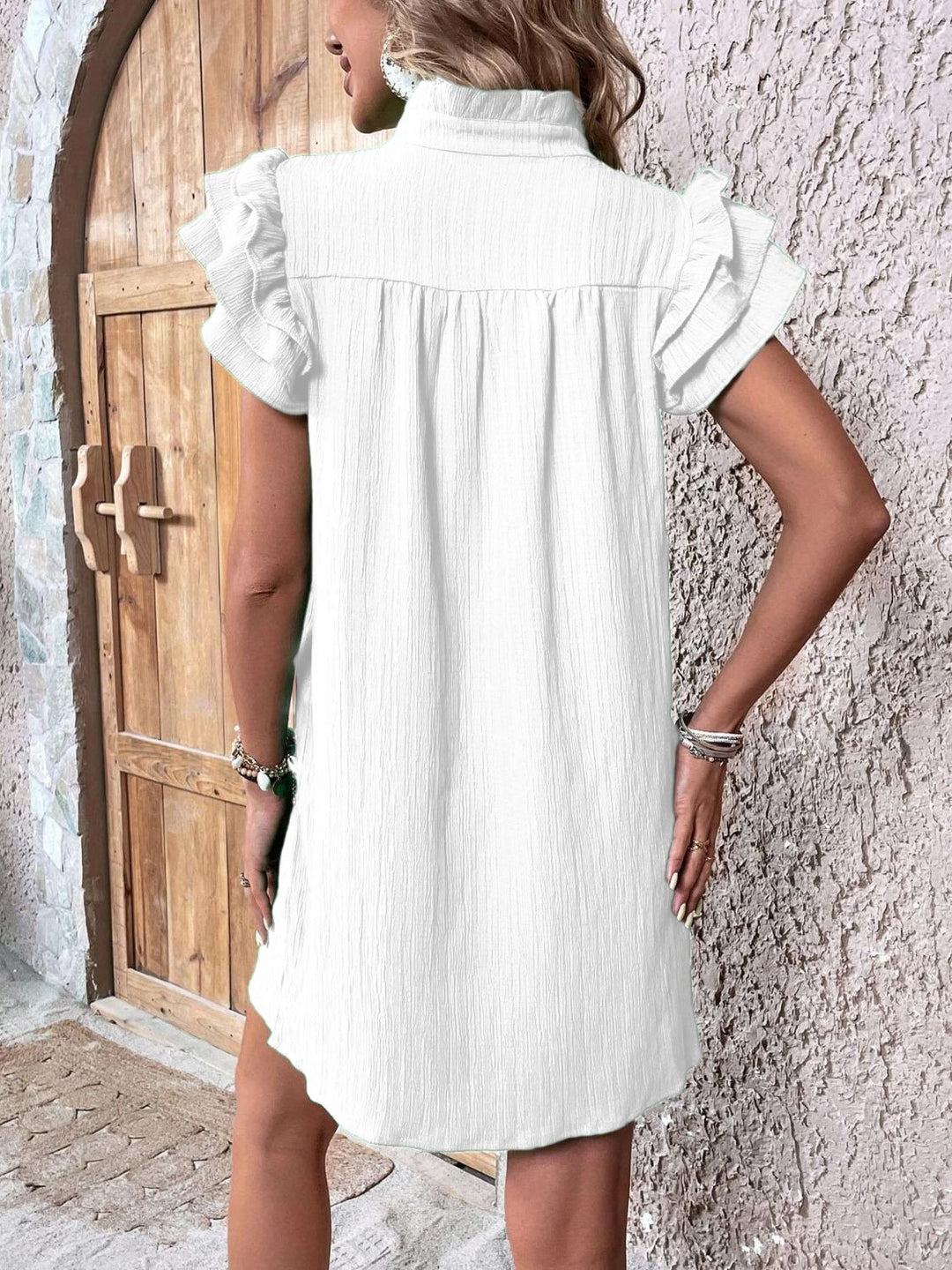 Vaelise | Ruffled Cap Sleeve Mini Dress