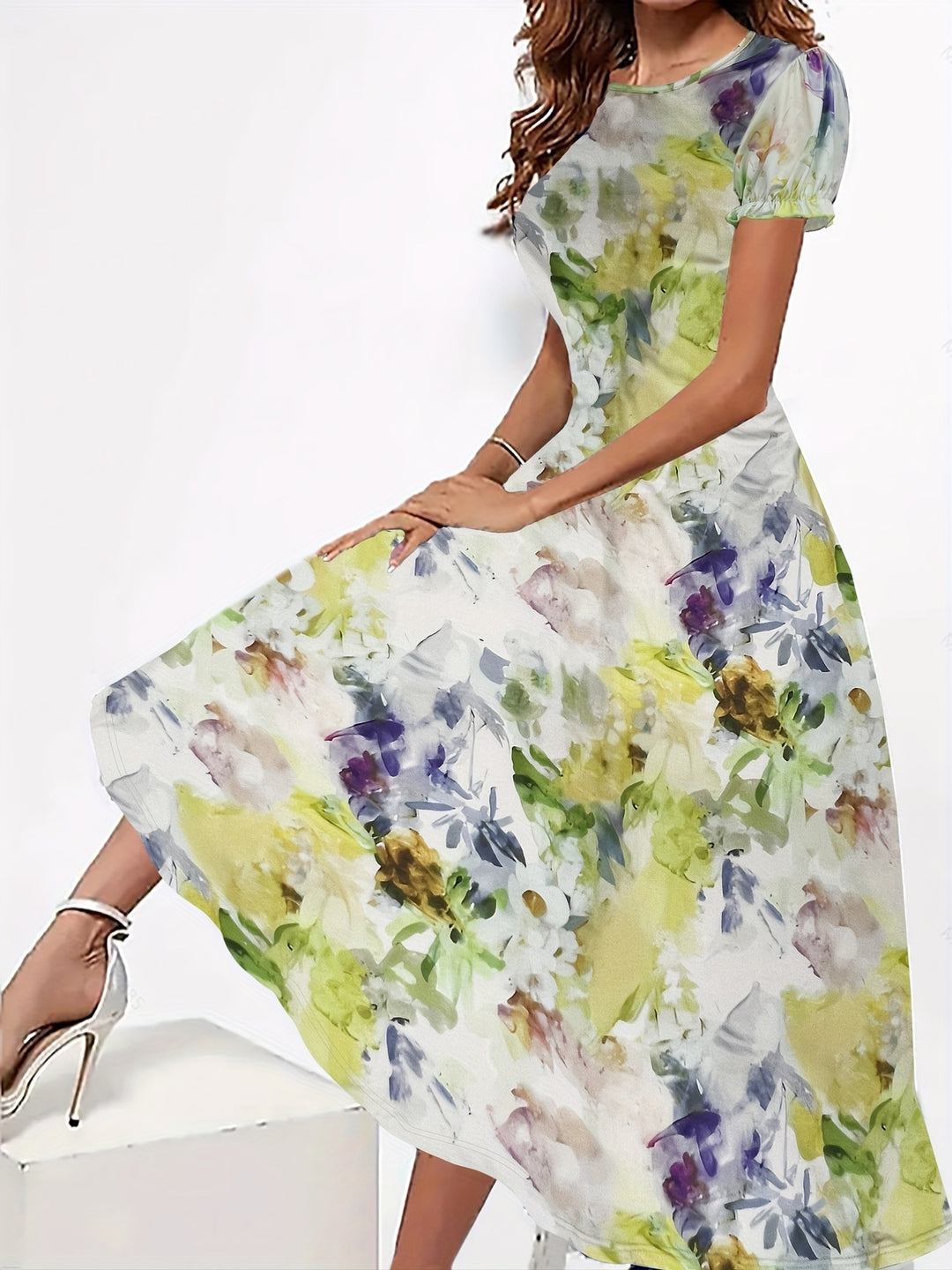 Elina | Robe Midi Fleurie