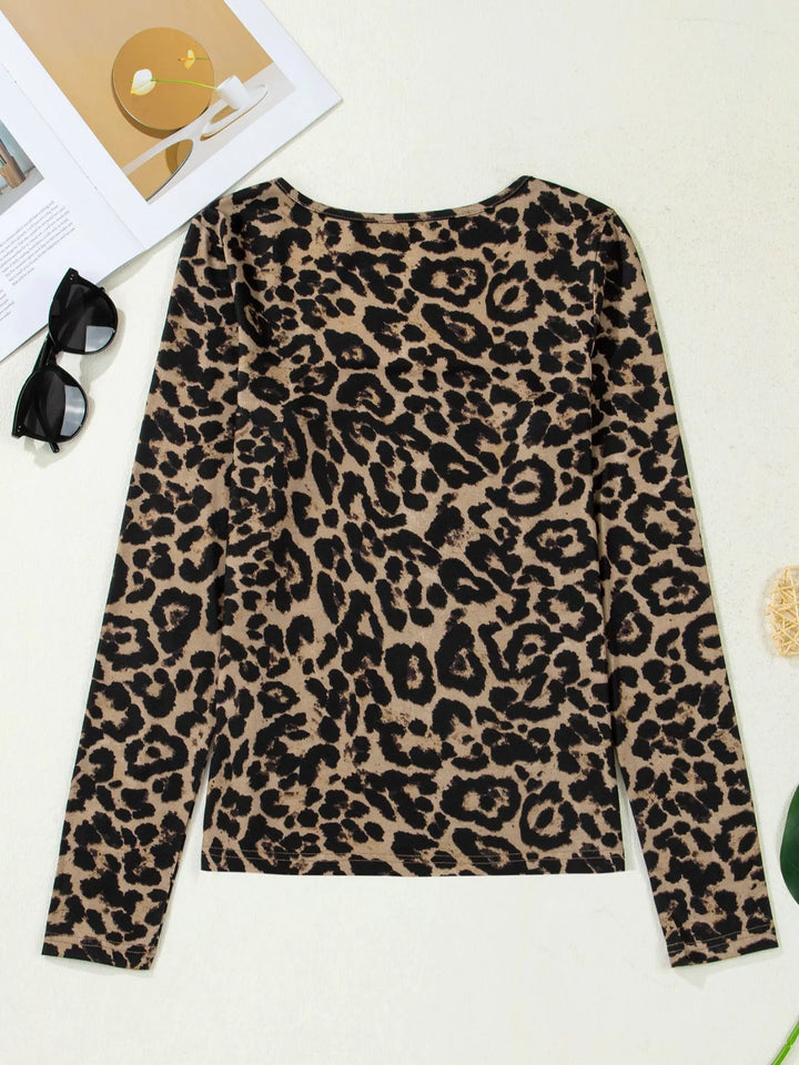 Noelle | Leopard Square Neck Top