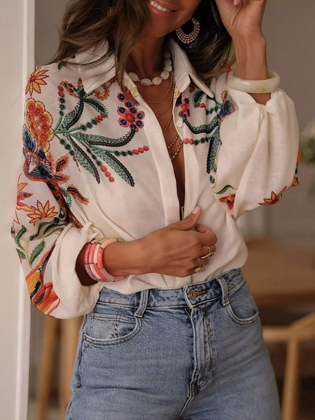 Lauren | Floral Button-Up Shirt