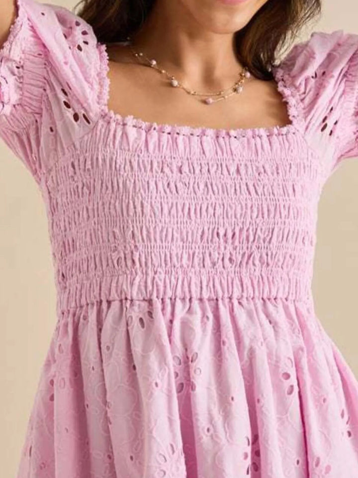 Lunéa | Eyelet Smocked Mini Dress