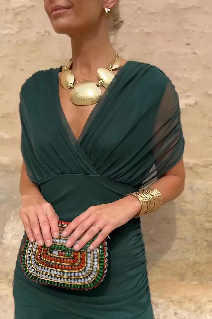 Veloura | V-Neck Chiffon Maxi Dress