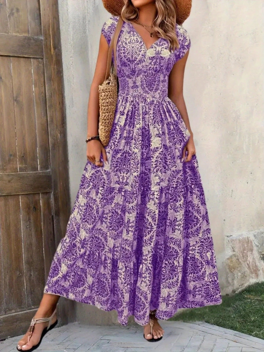 Solara | Printed Tiered Maxi Dress