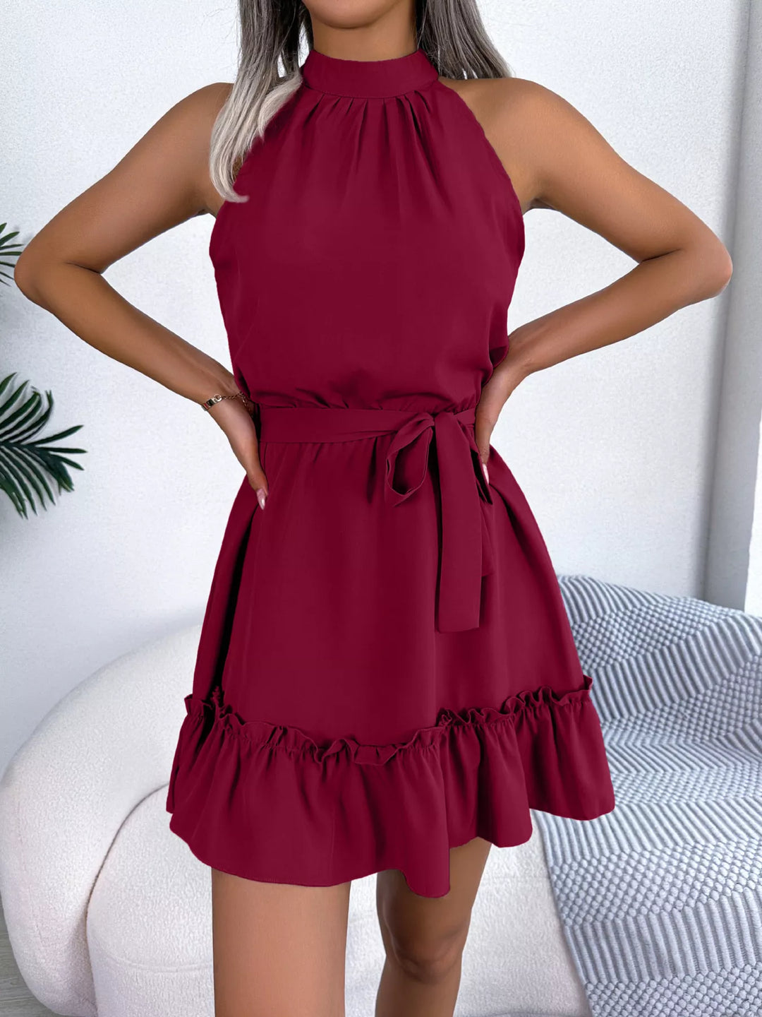 Aloura | Ruffle Halter Dress