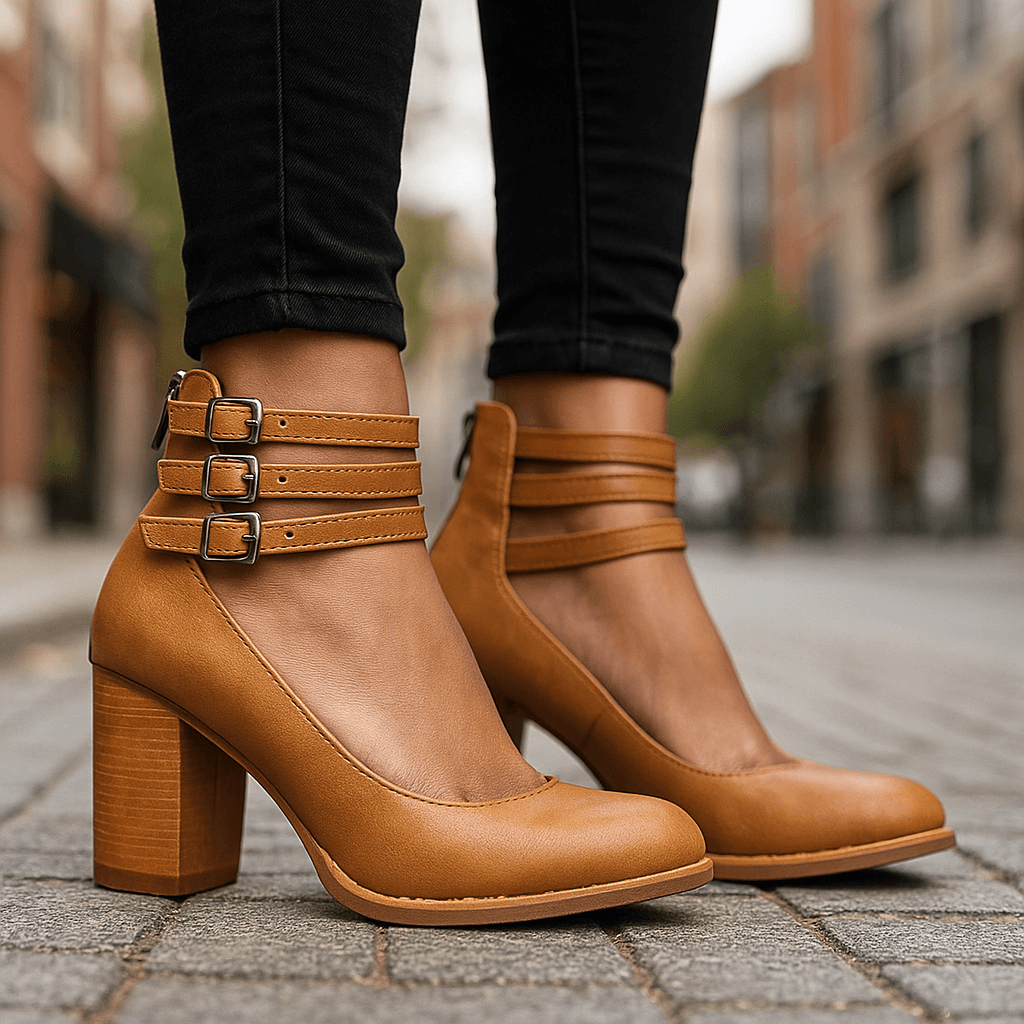 Caléna | Triple Strap Block Heels