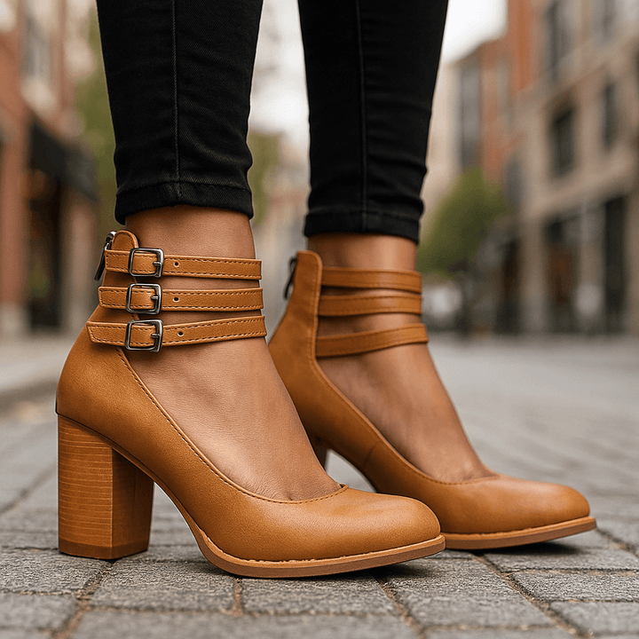 Caléna | Triple Strap Block Heels