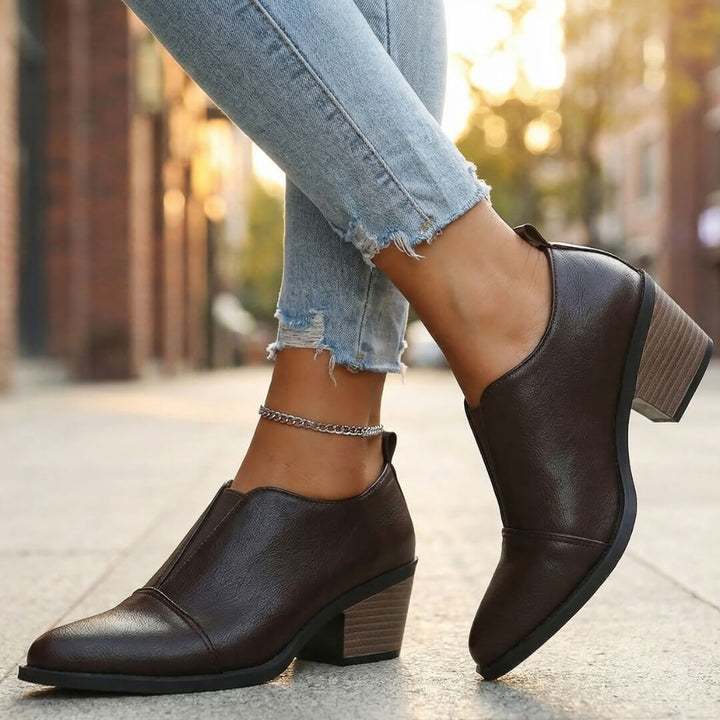 Velonne | Leather Block Heels
