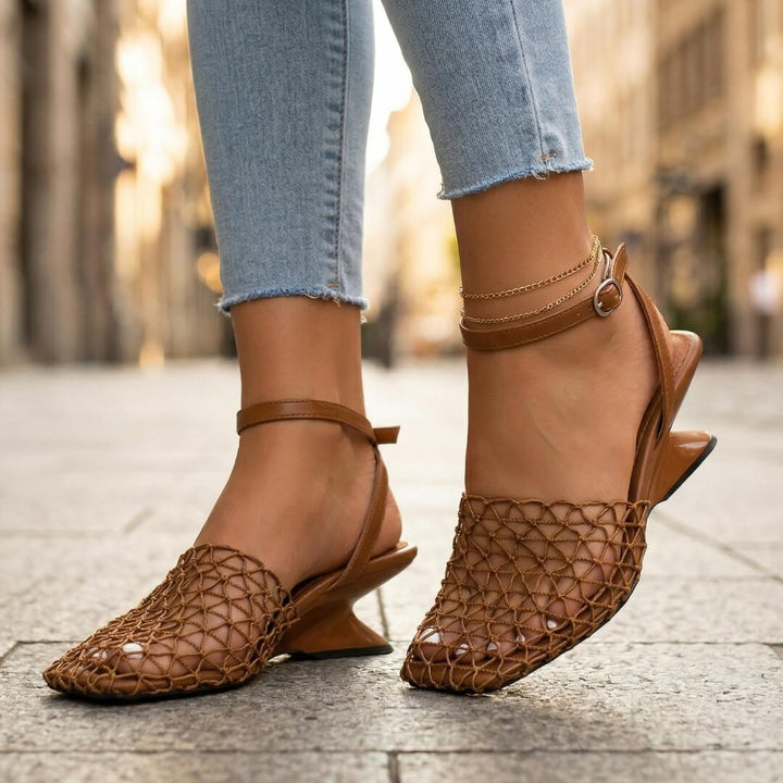 Cirea | Mesh Strap Heels
