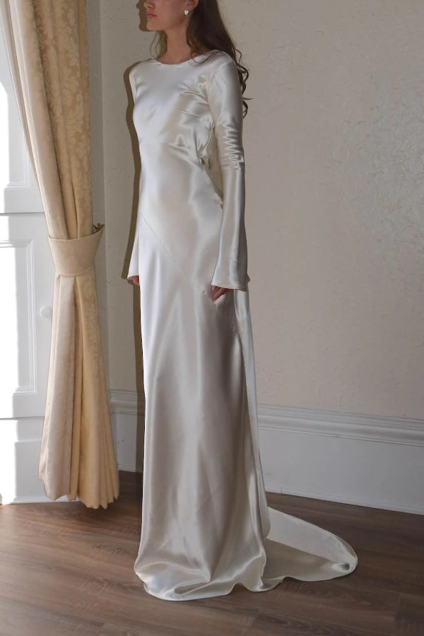 Aveline | Robe maxi sans dos en satin