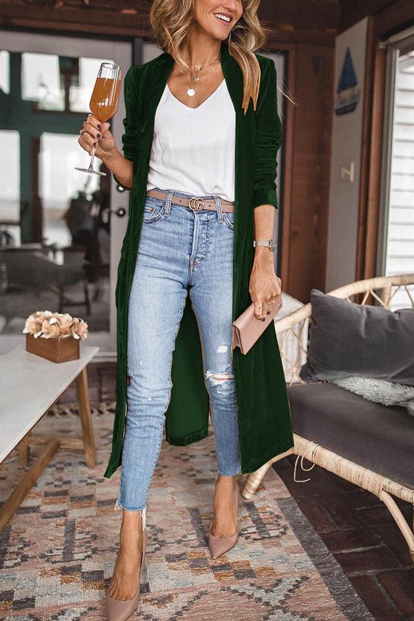 Calyra | Velvet Longline Shirt