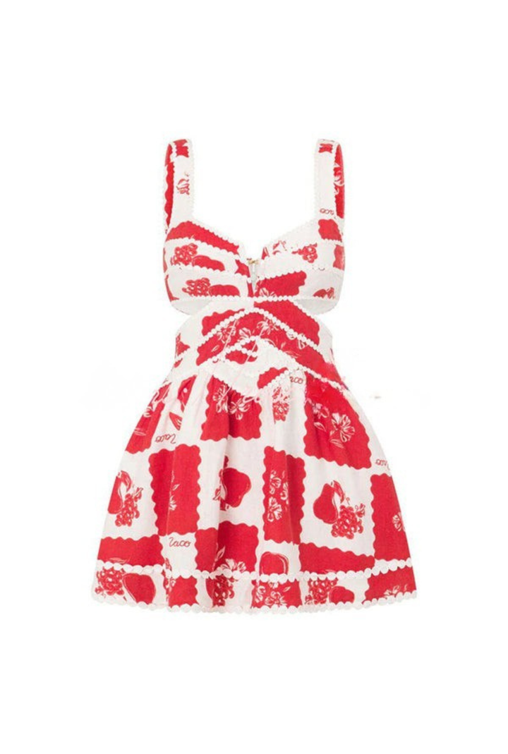 Zerina | Printed Cut-Out Mini Dress