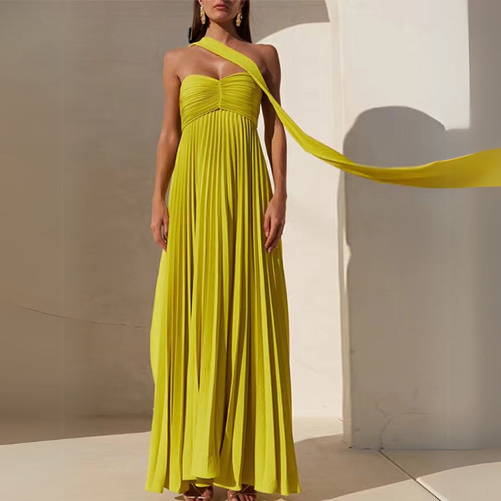 Delaney | Strapless Pleated Dress
