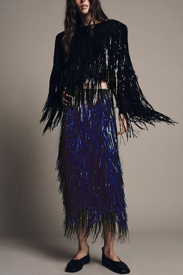 Valenne | Fringe Midi Skirt