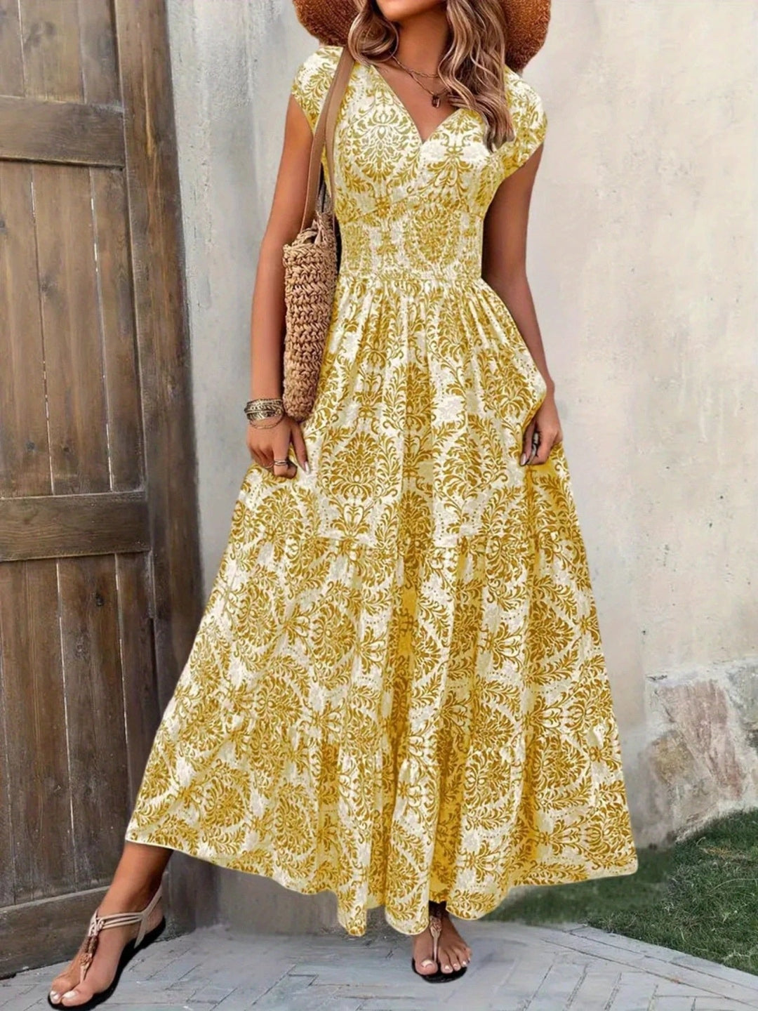 Solara | Printed Tiered Maxi Dress