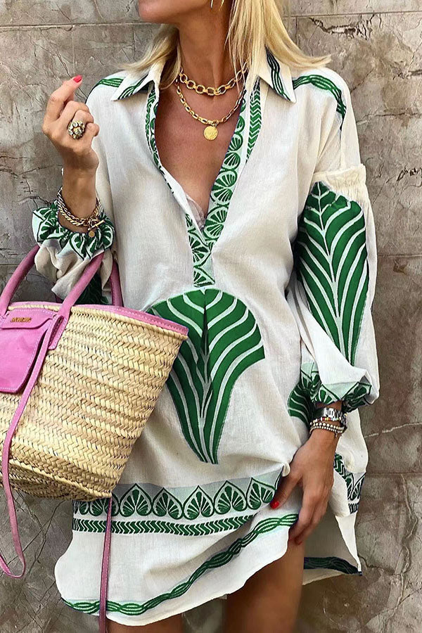 Orlina | Printed Shirt Mini Dress
