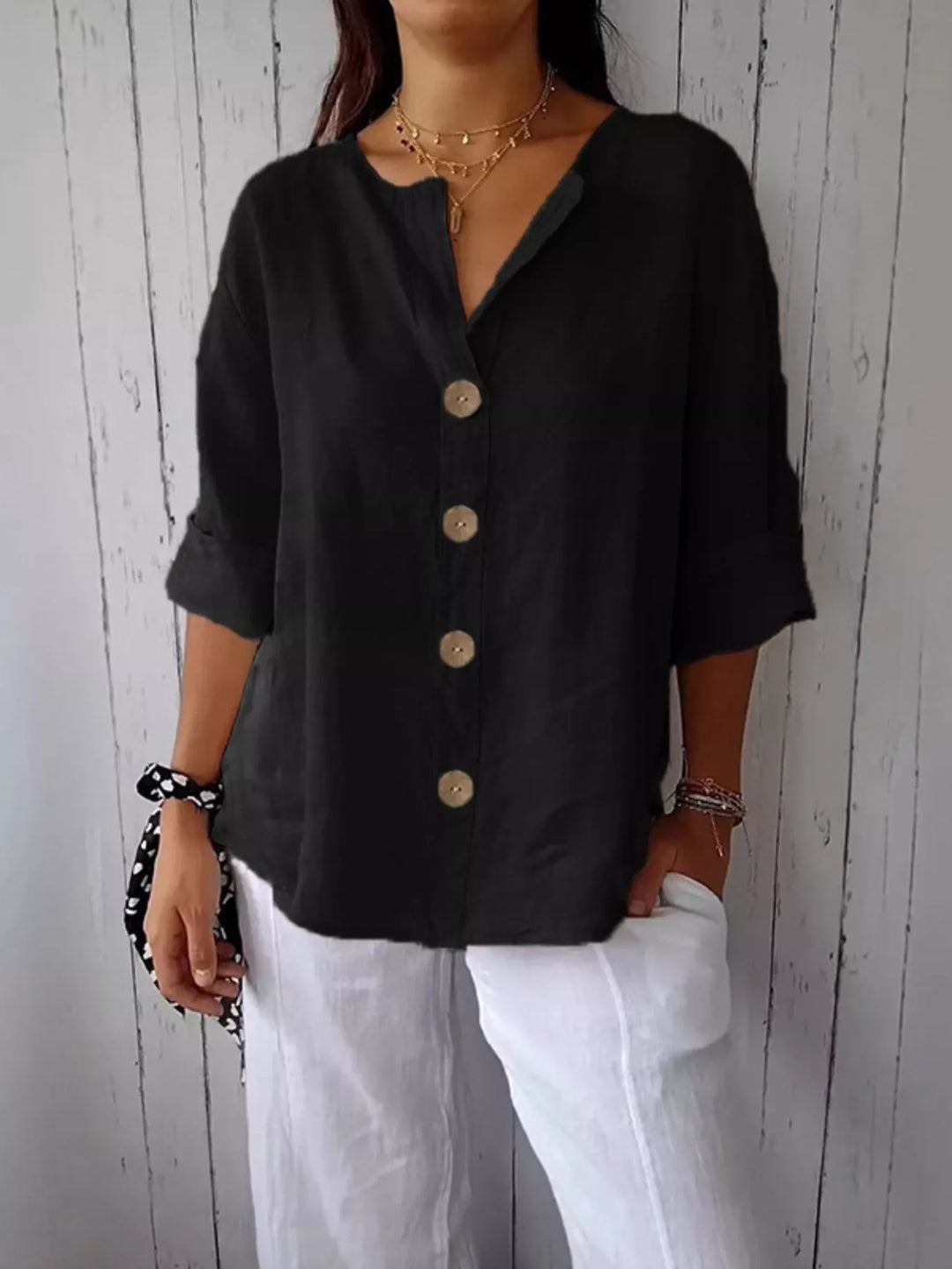 Eva | Relaxed Button-Down Shirt