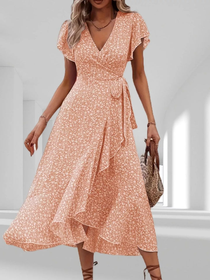 Ashley | Floral Wrap Midi Dress