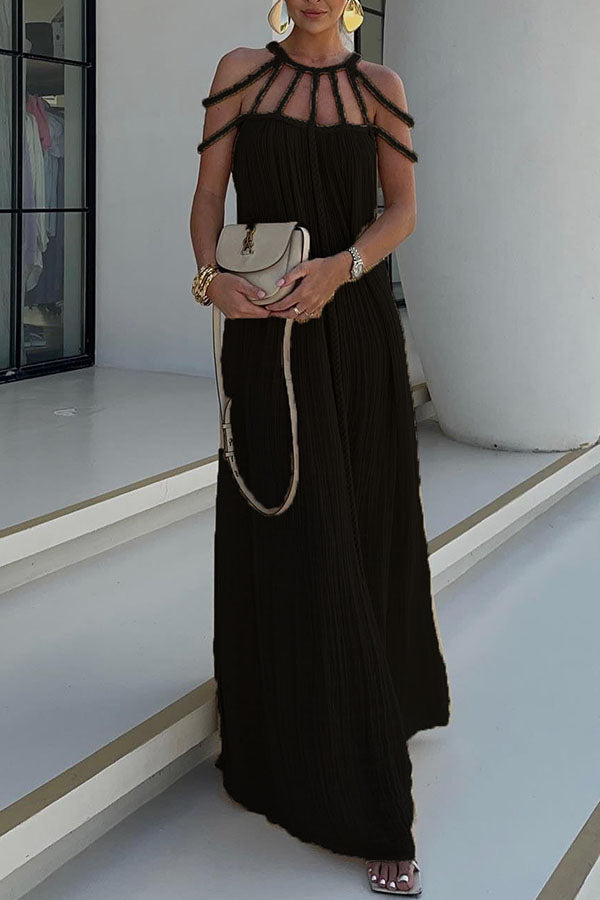 Isolde | Braided Linen Maxi Dress