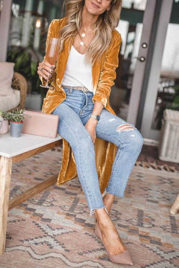 Calyra | Velvet Longline Shirt