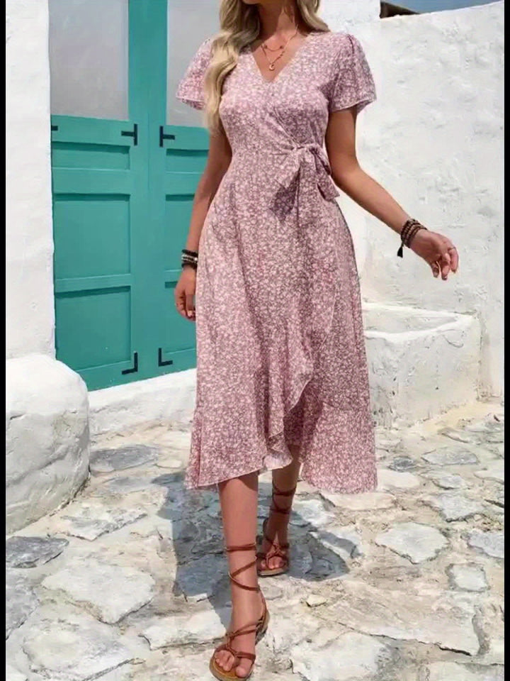 Alina | Asymmetric Floral Midi Dress