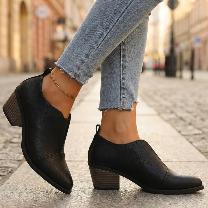 Velonne | Leather Block Heels