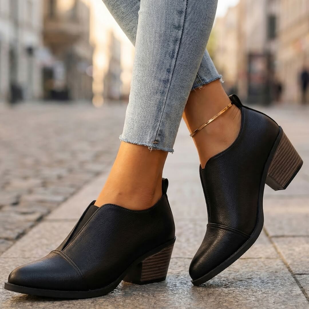 Velonne | Leather Block Heels