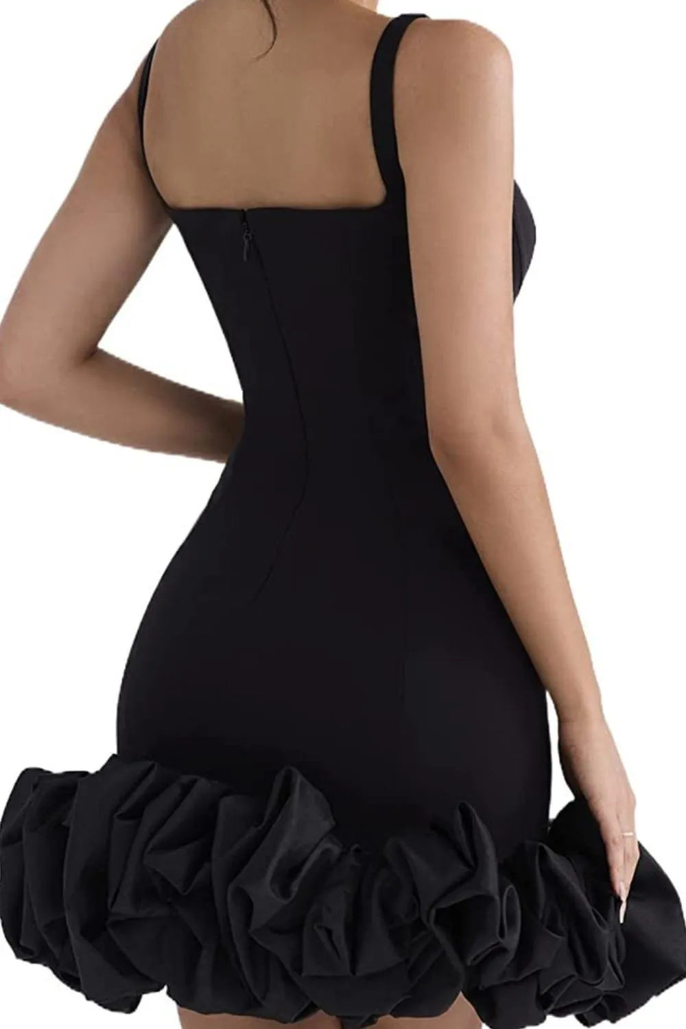 Rela | Ruched Square Neck Mini Dress