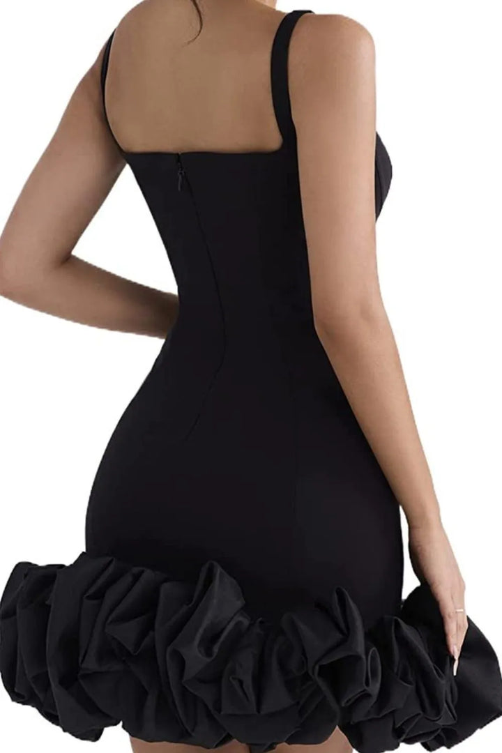 Rela | Ruched Square Neck Mini Dress