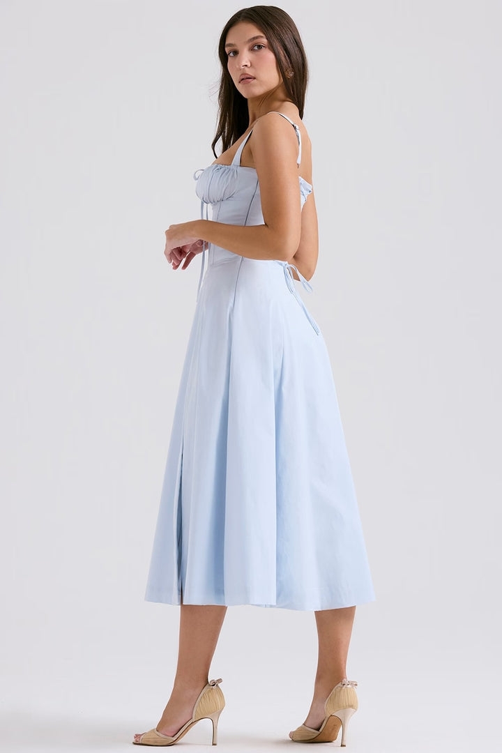 Lyra | Lace-Up Midi Dress