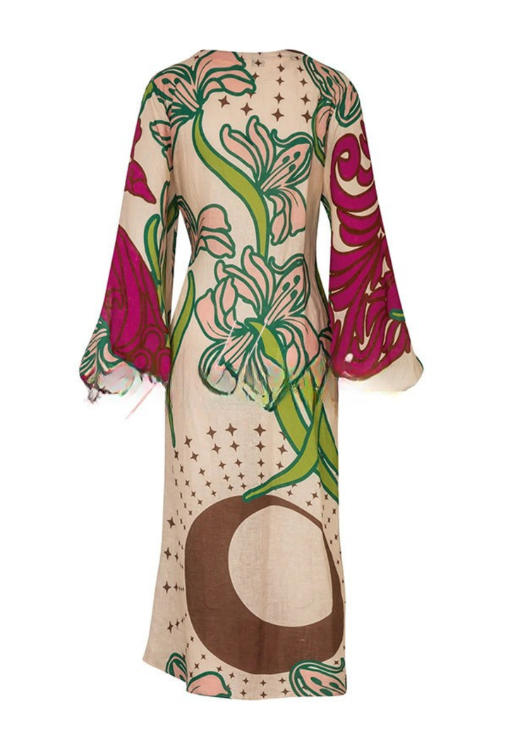 Vaselle | Printed Linen Maxi Dress