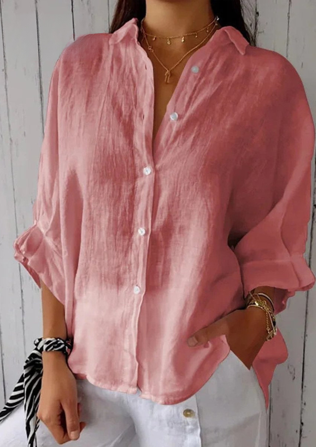 Elodie | Linen Tie-Back Shirt