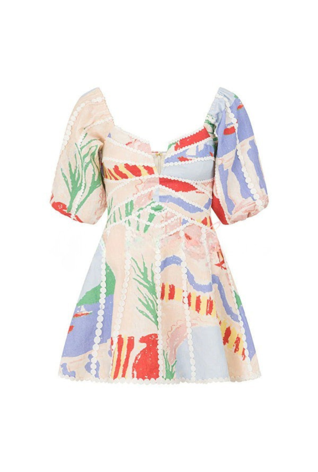 Virelle | Printed Puff Sleeve Mini Dress