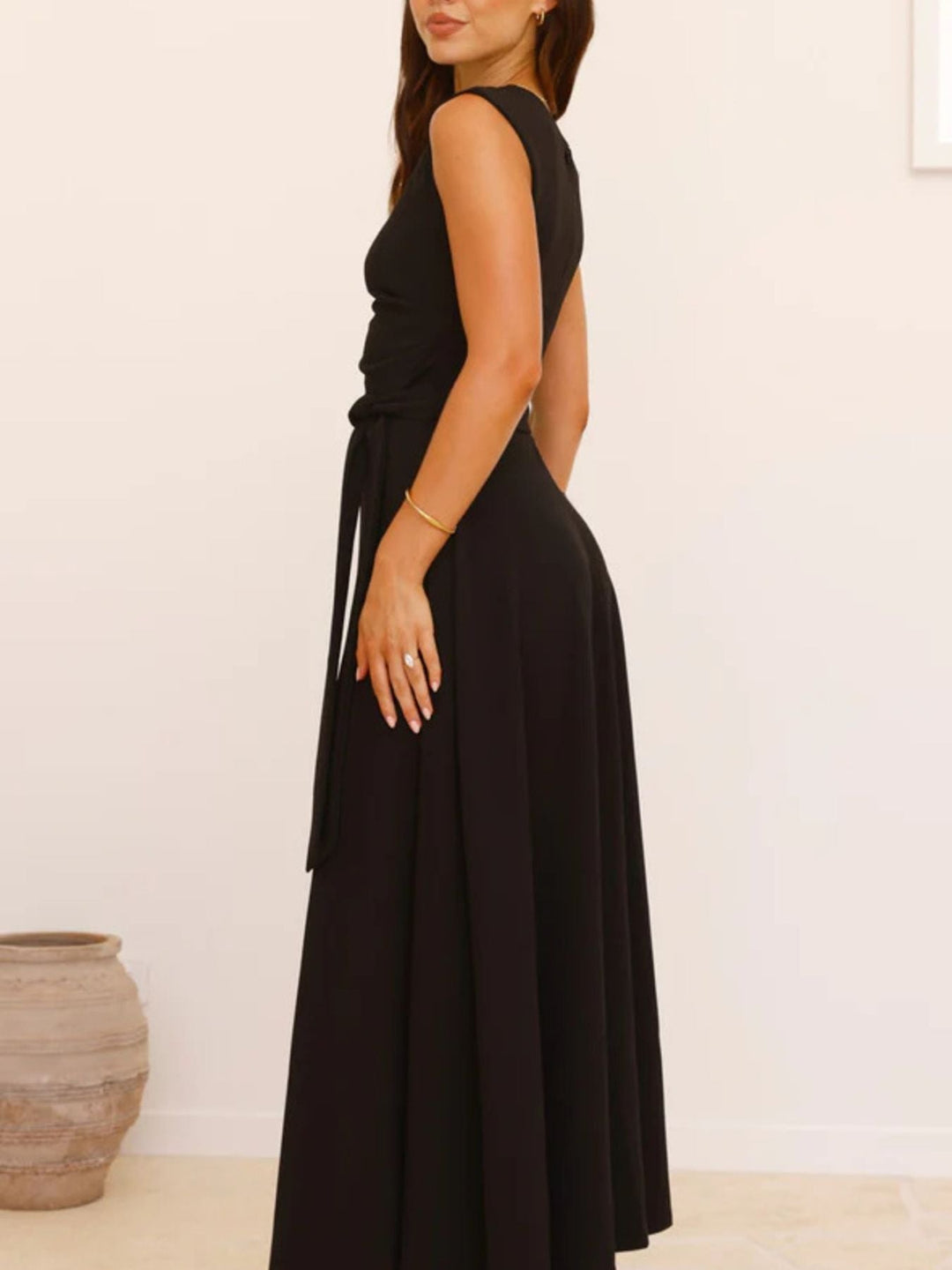 Isabella | One-Shoulder Tie Waist Maxi Dress