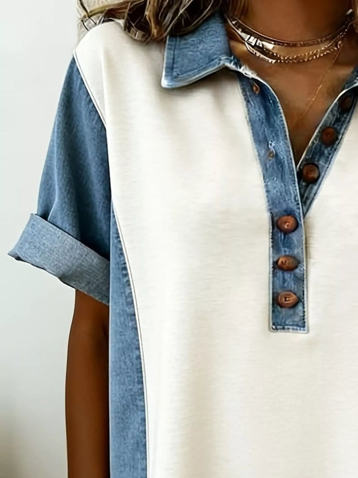 Emily | Denim Detail Mini Dress
