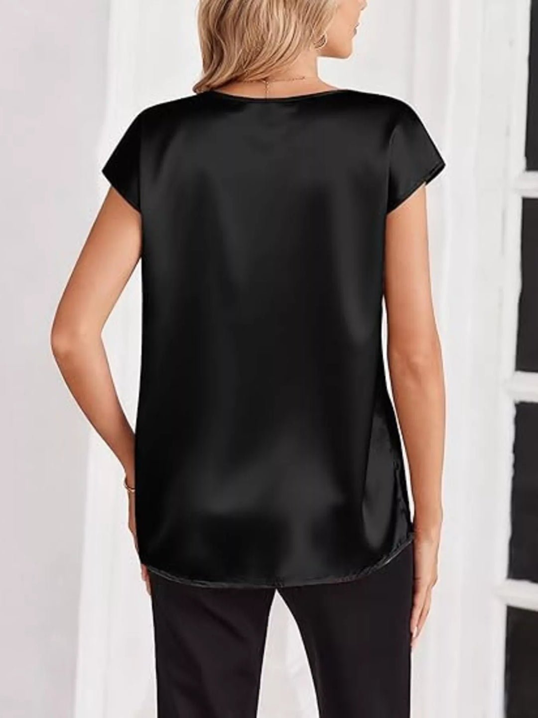 Nicole | Satin V-Neck Blouse
