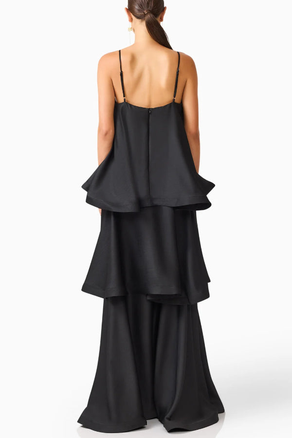 Eloria | Layered Satin Maxi Dress