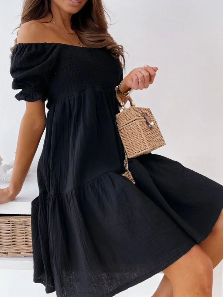Maerise | Smocked Off-Shoulder Mini Dress