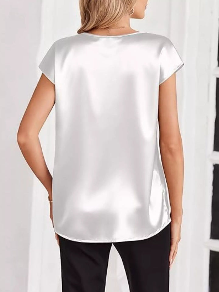 Nicole | Satin V-Neck Blouse