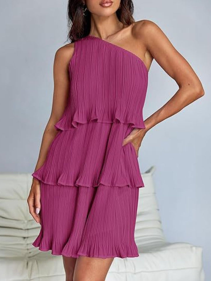 Soréva | One Shoulder Layered Mini Dress