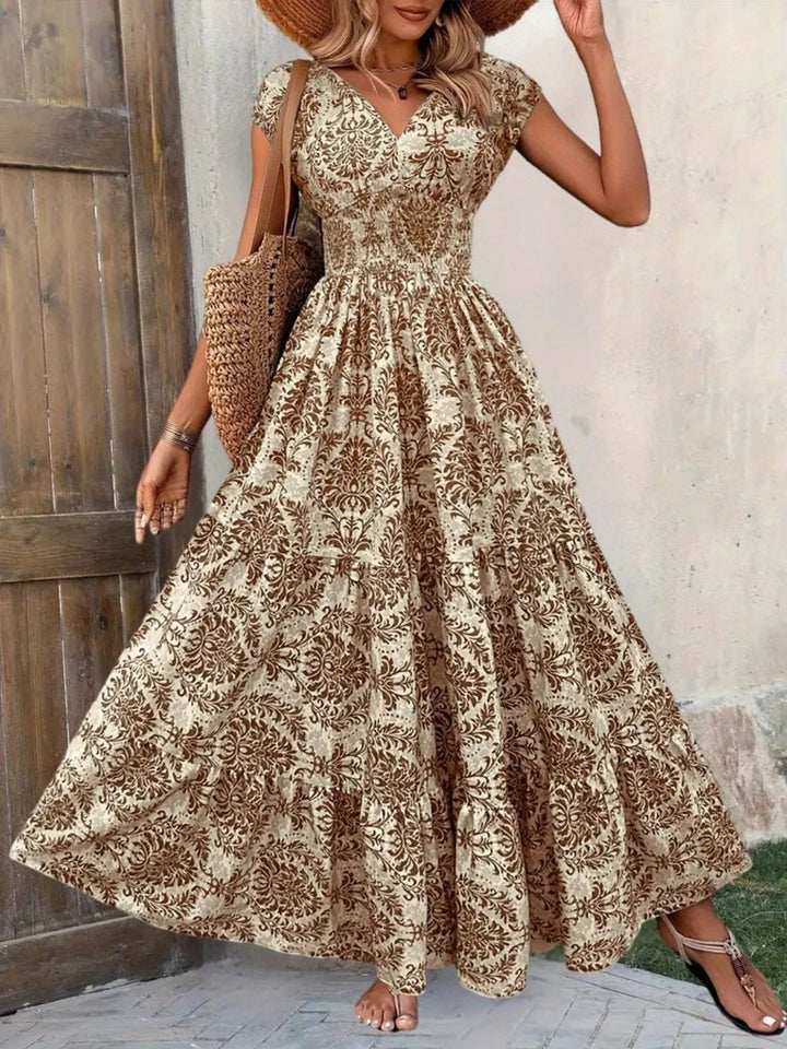 Solara | Printed Tiered Maxi Dress