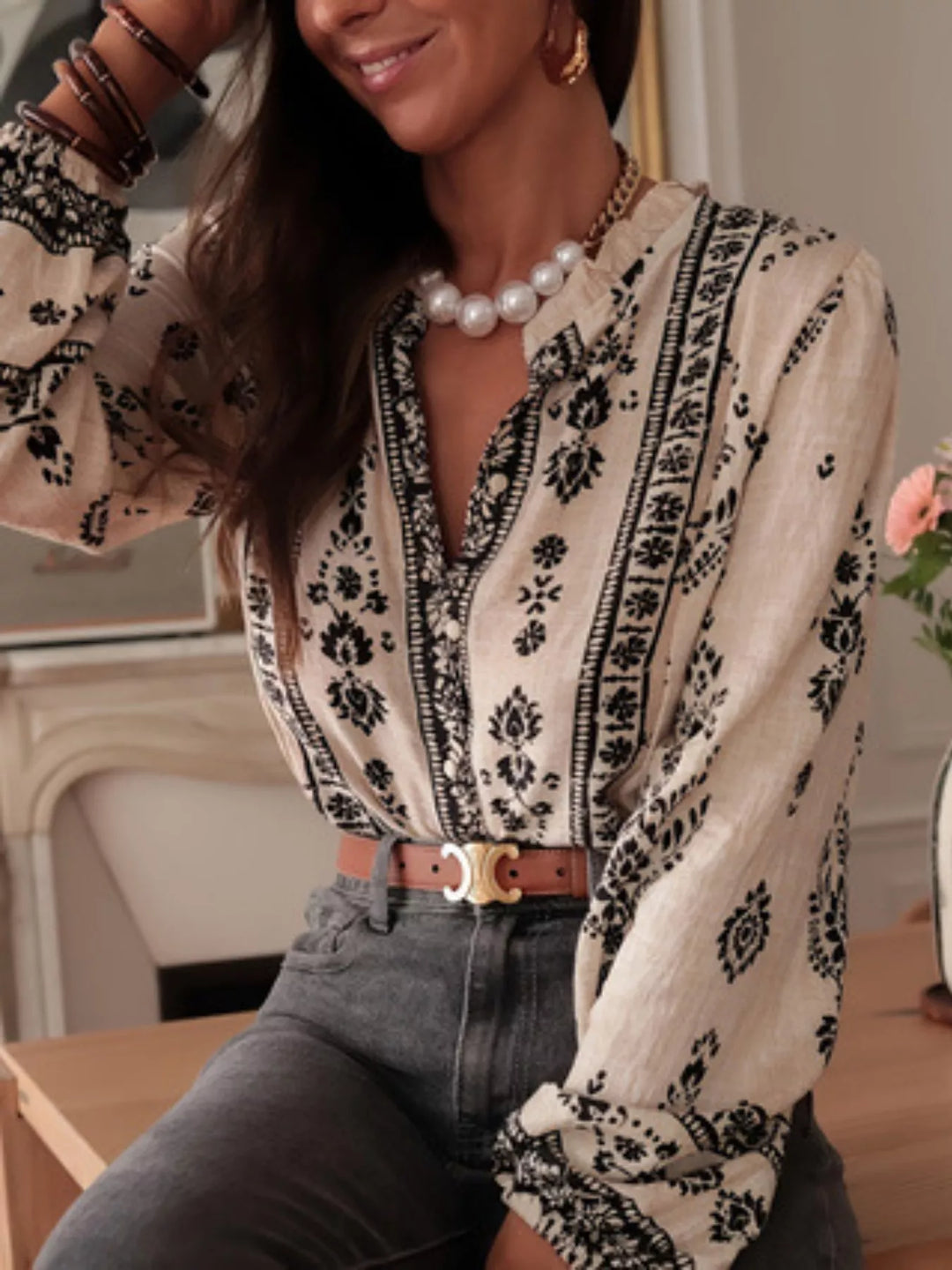 Althea | Vintage Print Blouse