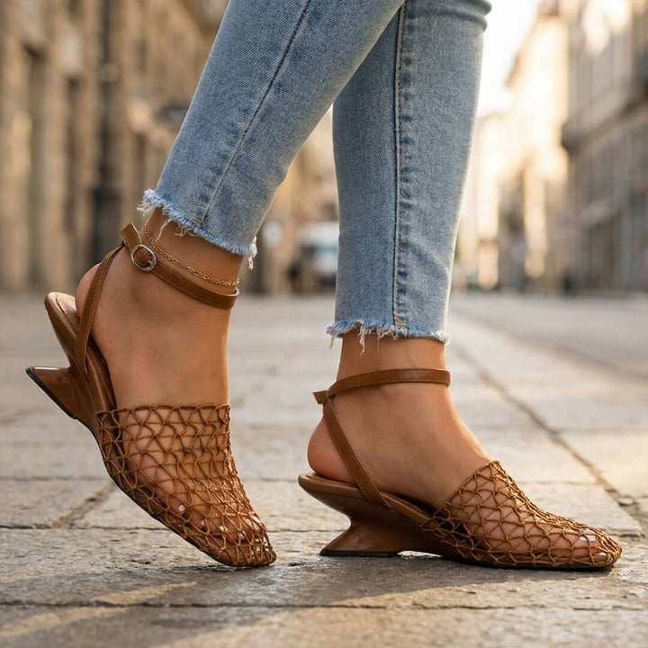 Cirea | Mesh Strap Heels