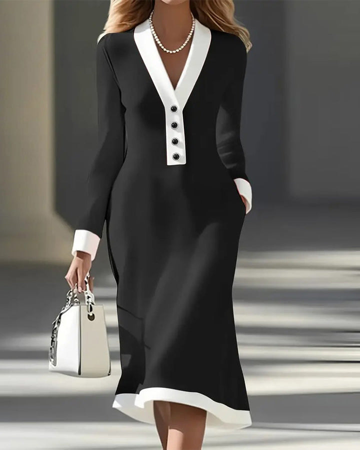 Kaylira | V-Neck Midi Dress