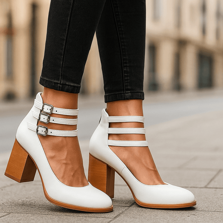 Caléna | Triple Strap Block Heels