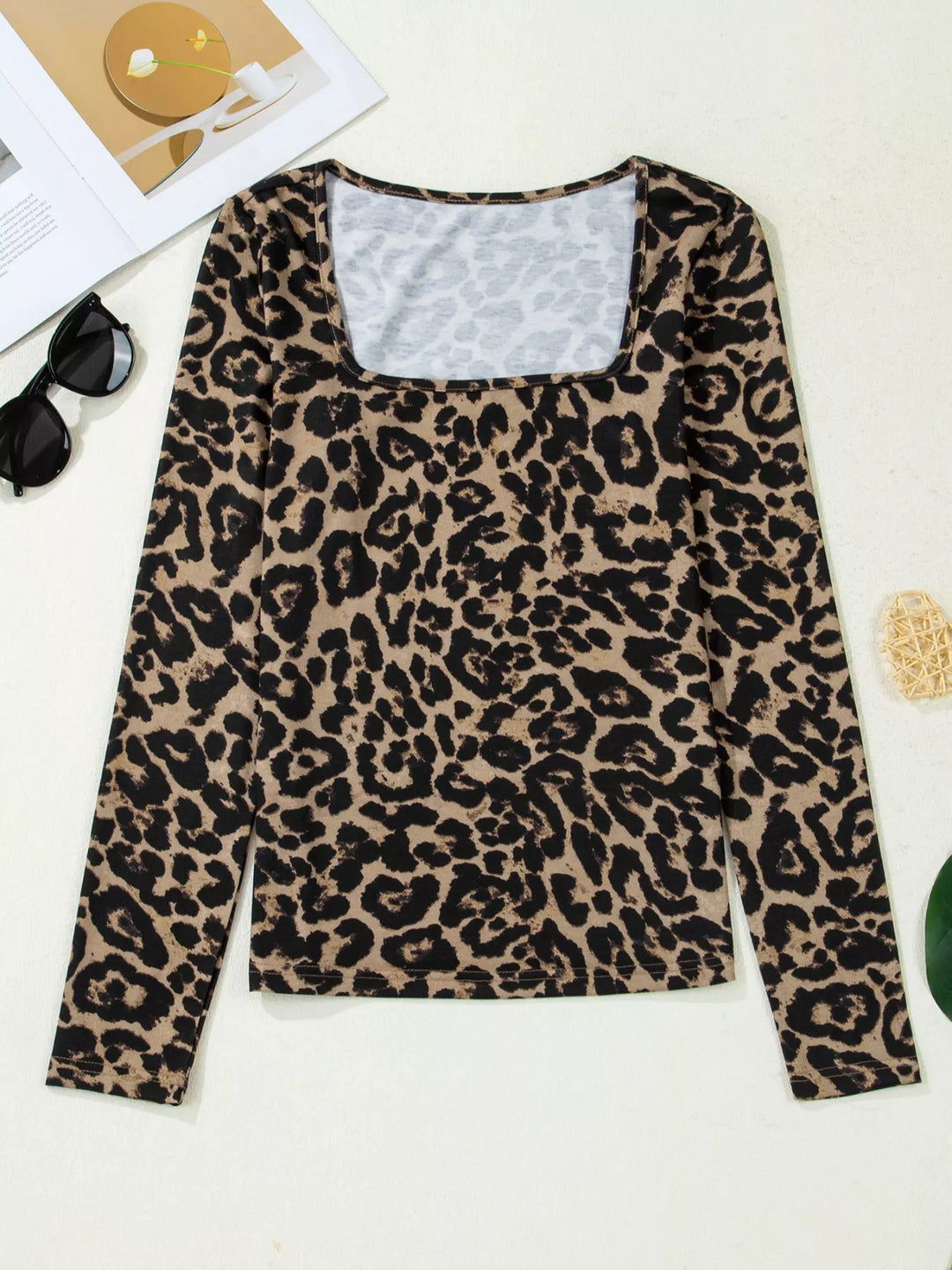 Noelle | Leopard Square Neck Top