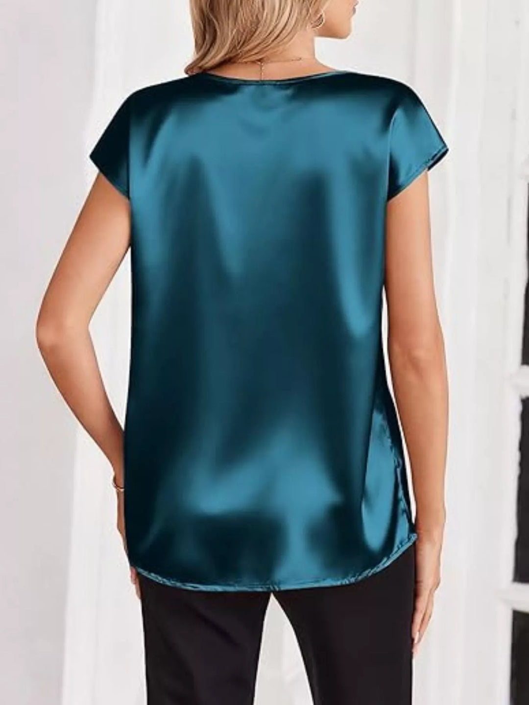 Nicole | Satin V-Neck Blouse