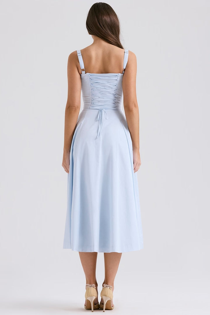 Lyra | Lace-Up Midi Dress